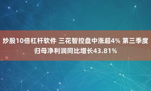 炒股10倍杠杆软件 三花智控盘中涨超4% 第三季度归母净利润同比增长43.81%