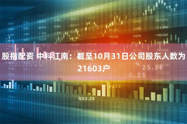 股指配资 中科江南：截至10月31日公司股东人数为21603户