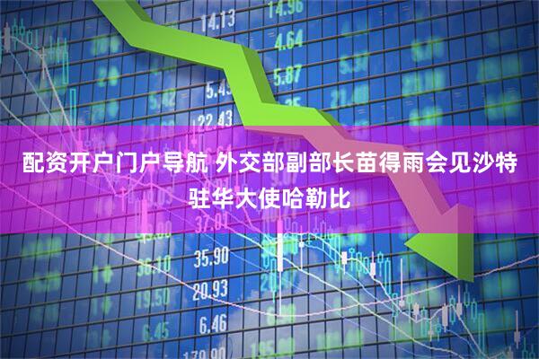 配资开户门户导航 外交部副部长苗得雨会见沙特驻华大使哈勒比