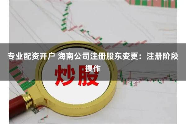 专业配资开户 海南公司注册股东变更：注册阶段操作
