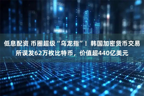 低息配资 币圈超级“乌龙指”！韩国加密货币交易所误发62万枚比特币，价值超440亿美元