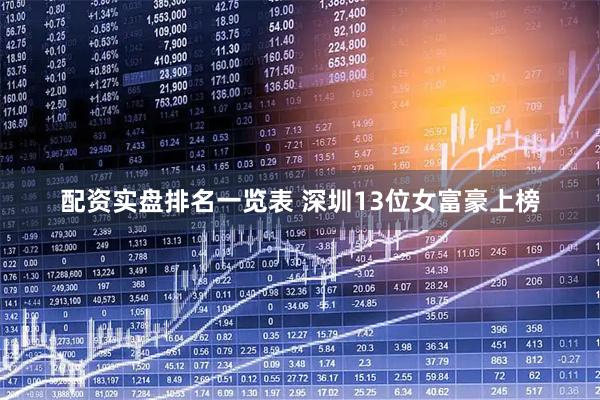 配资实盘排名一览表 深圳13位女富豪上榜