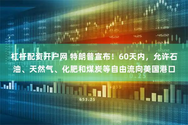杠杆配资开户网 特朗普宣布！60天内，允许石油、天然气、化肥和煤炭等自由流向美国港口