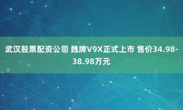 武汉股票配资公司 魏牌V9X正式上市 售价34.98-38.98万元
